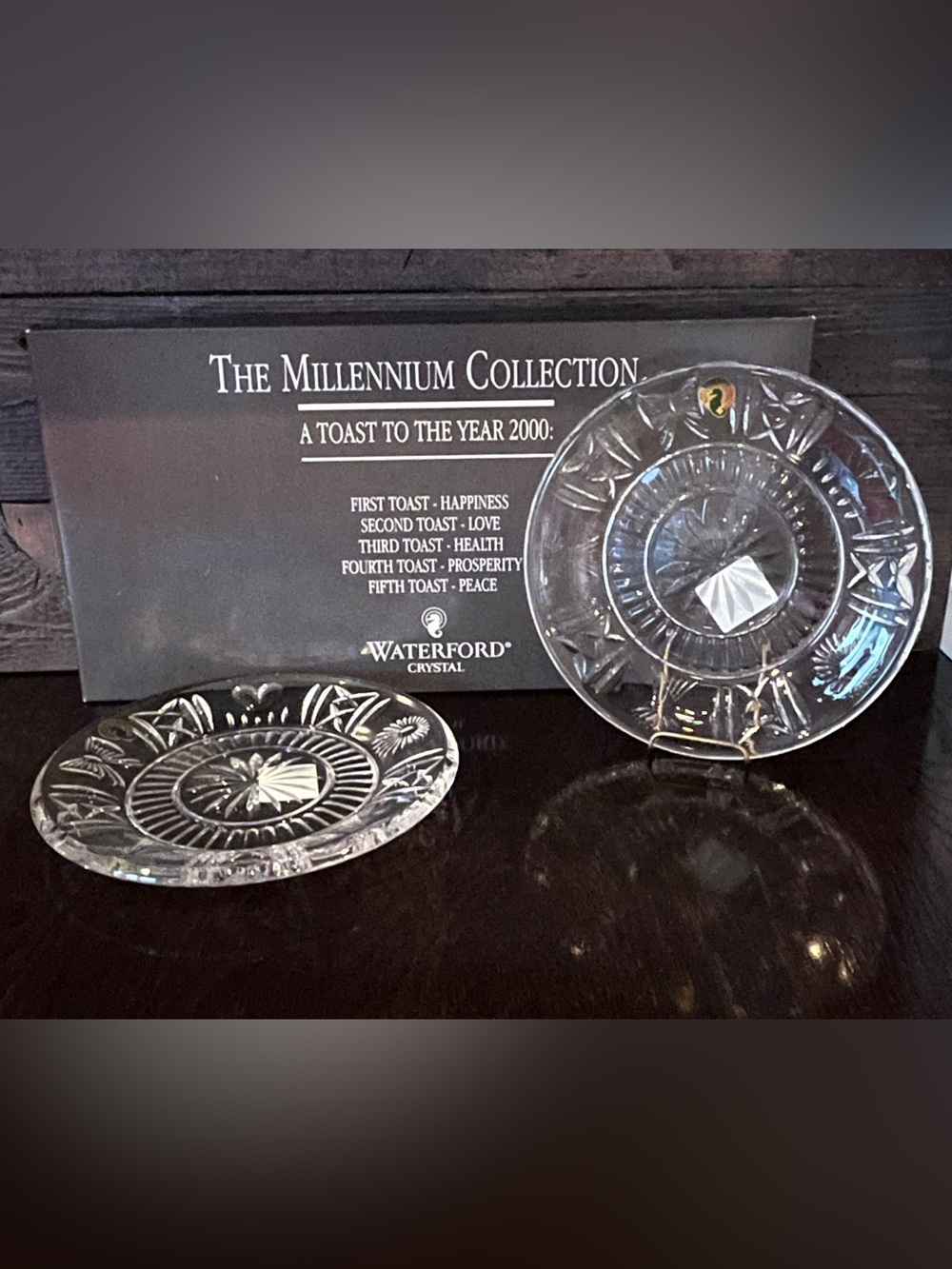 NIB 2 Waterford Crystal Millennium Series 8“ Accent Plates